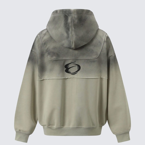 Vintage Wash Oversized Zip-Up Hoodie