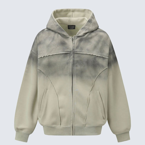Vintage Wash Oversized Zip-Up Hoodie