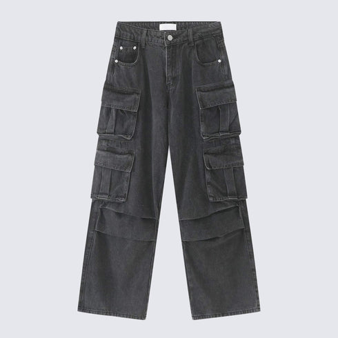 Baggy Cargo Denim Jeans - Utility Streetwear Fit