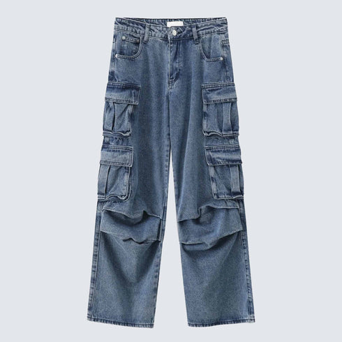 Baggy Cargo Denim Jeans - Utility Streetwear Fit