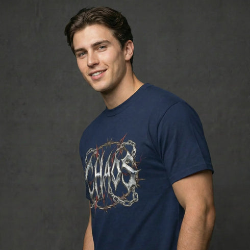 "CHAOS" Chrome Graphic Heavyweight Tee