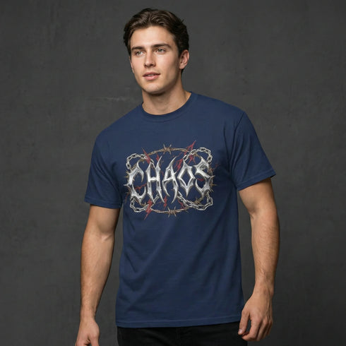 "CHAOS" Chrome Graphic Heavyweight Tee