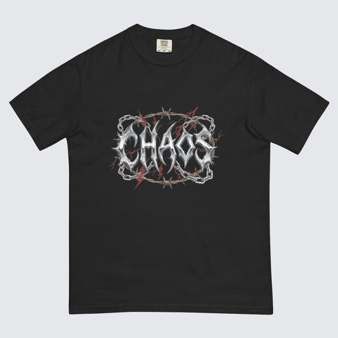 "CHAOS" Chrome Graphic Heavyweight Tee