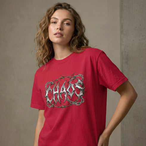 "CHAOS" Chrome Graphic Heavyweight Tee