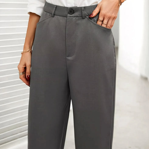Classic Tailored High Waist Wide Leg Trousers