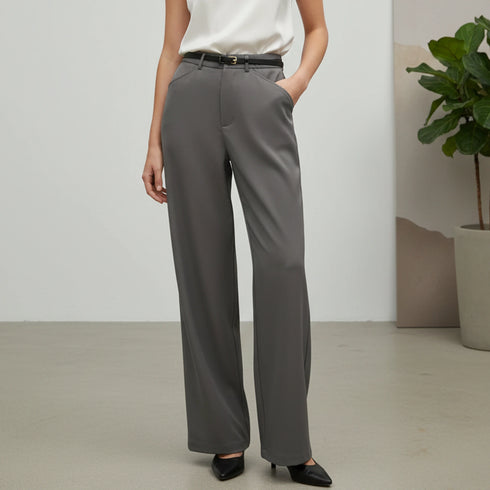 Classic Tailored High Waist Wide Leg Trousers