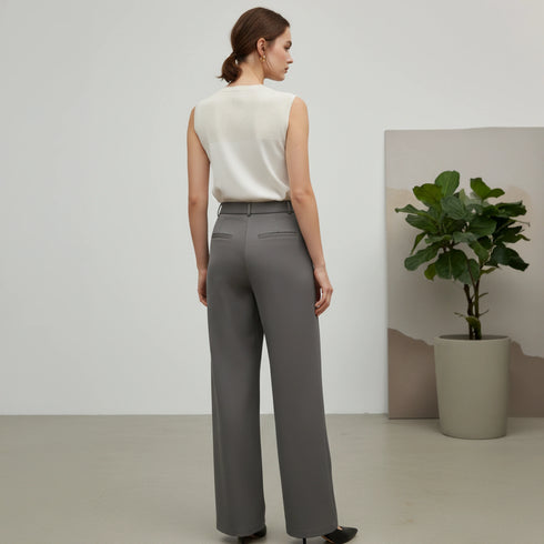 Classic Tailored High Waist Wide Leg Trousers