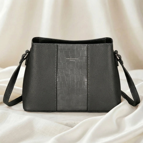 Classic Textured Panel Crossbody Bag