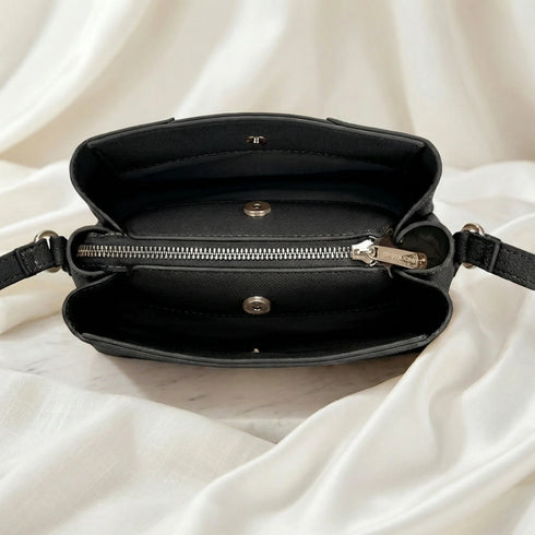 Classic Textured Panel Crossbody Bag