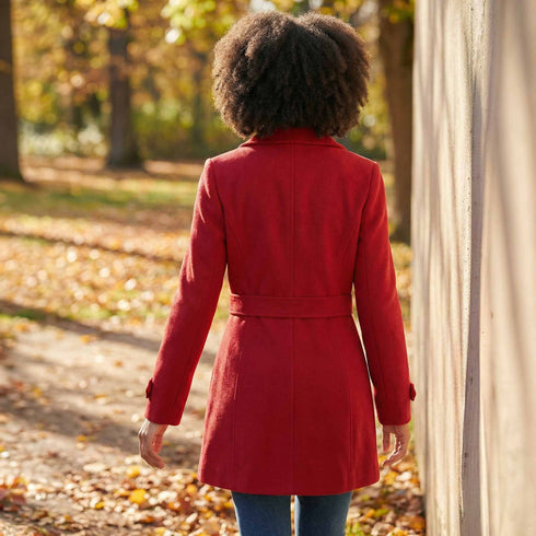 Classic Button-Up Mid-Length Coat - Lightweight Trench Style