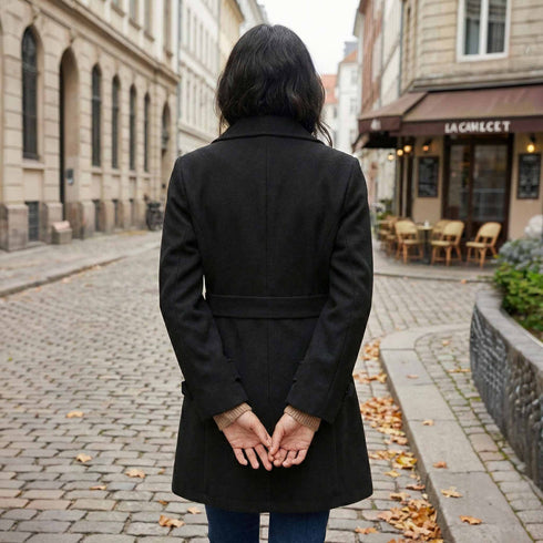 Classic Button-Up Mid-Length Coat - Lightweight Trench Style