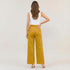 High Waist Wide Leg Trousers with Gold Button Details