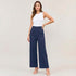 High Waist Wide Leg Trousers with Gold Button Details
