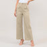 High Waist Wide Leg Trousers with Gold Button Details