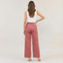 High Waist Wide Leg Trousers with Gold Button Details