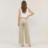 High Waist Wide Leg Trousers with Gold Button Details
