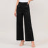 High Waist Wide Leg Trousers with Gold Button Details
