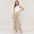 High Waist Wide Leg Trousers with Gold Button Details