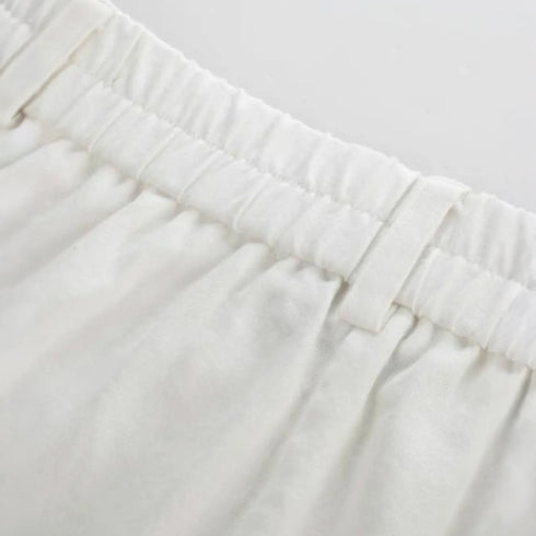 High Waist Wide Leg Trousers with Gold Button Details