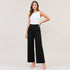 High Waist Wide Leg Trousers with Gold Button Details