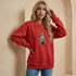 Leopard Print Christmas Tree Graphic Sweatshirt