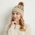 Leopard Print Pom-Pom Beanie with Faux Fur Detail