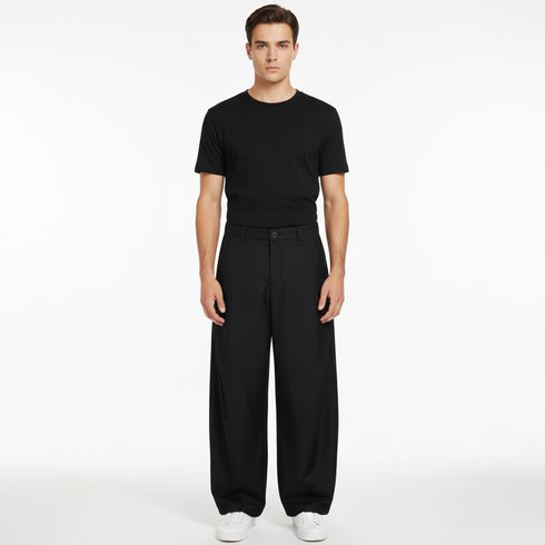 Men's Structural Curved-Leg Balloon Pants - Avant-Garde Fit