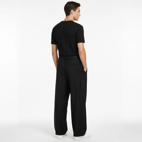 Men's Structural Curved-Leg Balloon Pants - Avant-Garde Fit