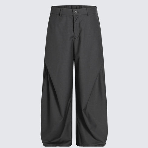 Men's Structural Curved-Leg Balloon Pants - Avant-Garde Fit