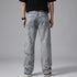 Premium Acid Wash Marble Denim Jeans - Grunge Streetwear Fit