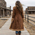 Vintage Style Faux Fur Trim Long Coat - Western Boho Duster
