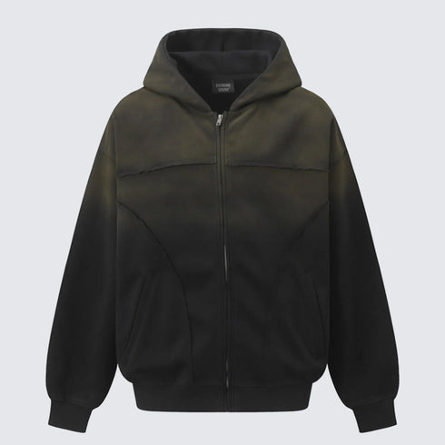 Vintage Wash Oversized Zip-Up Hoodie