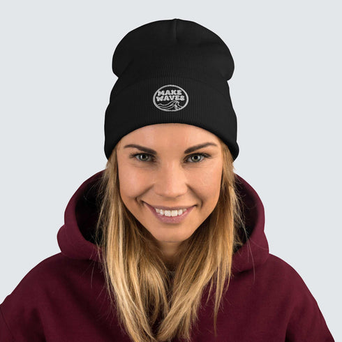 Make Wave Embroidered Beanie