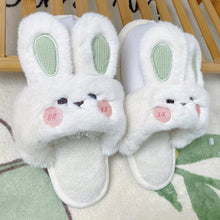 Removable Cotton Plush Bunny Slippers for Winter