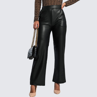 Camden Straight-Leg Faux Leather Trousers