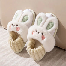 Removable Cotton Plush Bunny Slippers for Winter