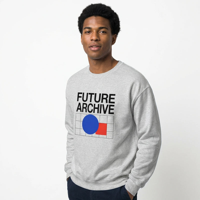 "FUTURE ARCHIVE" Geometric Art Sweatshirt