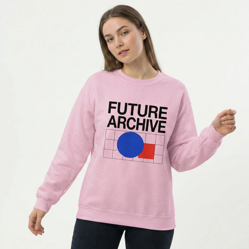 "FUTURE ARCHIVE" Geometric Art Sweatshirt