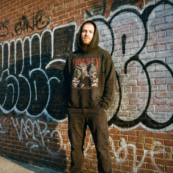 Liberty Graphic Distressed Oversized Hoodie