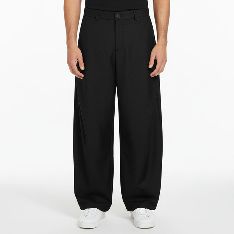 Men's Structural Curved-Leg Balloon Pants - Avant-Garde Fit