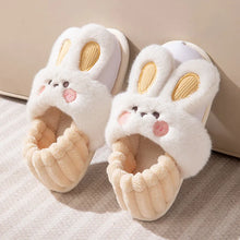 Removable Cotton Plush Bunny Slippers for Winter