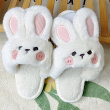 Removable Cotton Plush Bunny Slippers for Winter