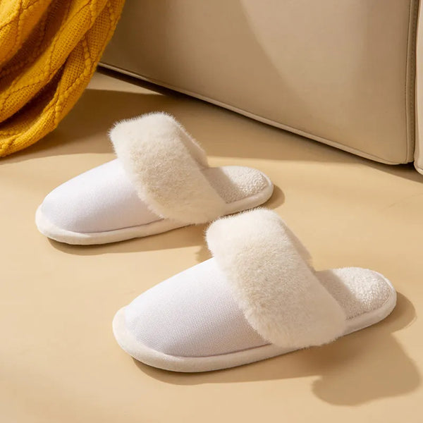 Removable Cotton Plush Bunny Slippers for Winter