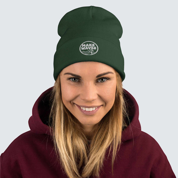 Make Wave Embroidered Beanie